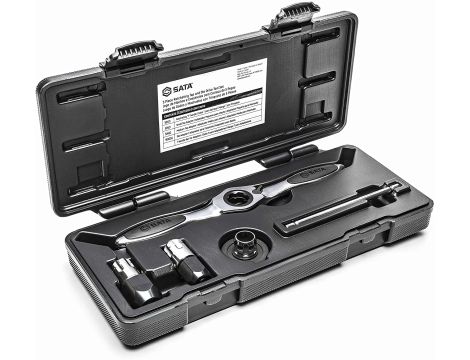 Sata - ZESTAW 5 ELEMENTÓW   -  GRZECHOTKA  3/8 " I  AKCESORIA DO GWINTOWNIKÓW  - ST50402
