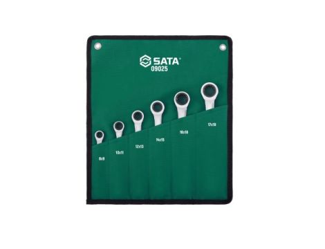 Sata - ZESTAW 6 KLUCZY OCZKOWYCH DWUSTRONNYCH Z GRZECHOTKĄ - ST09025SJ