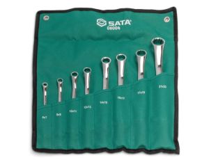 Sata - ZESTAW 8 KLUCZY OCZKOWYCH GIĘTYCH DWUSTRONNIE W SZASZETCE - ST08004SJ