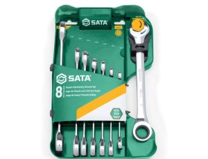 Sata - ZESTAW 8 KLUCZY PŁASKO-OCZKOWYCH Z PODWÓJNĄ GRZECHOTKĄ - ST08007ASJ