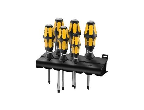 Wera - 932/918/6 Zestaw wkrętaków Kraftform do pobijania + wieszak, 6 części - 05018287001