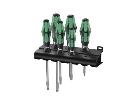 Wera - 334 SK/6 Zestaw wkrętaków Kraftform Lasertip + wieszak, 6 części - 05007680001