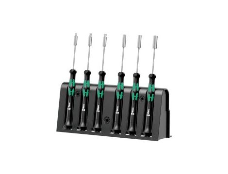 Wera - 2069/6 Zestaw wkrętaków precyzyjnych nasadowych + stojak, 6 części - 05118158001