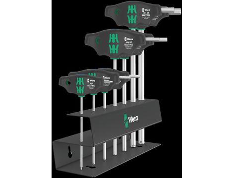 Wera - Zestaw wkrętaków do śrub z profilem Hex-Plus 454/7 HF Set 2 z rękojeścią poprzeczną i funkcją przytrzymywania, 7 części - 05023453001