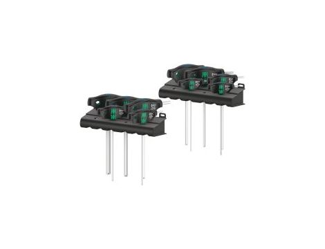 Wera - Zestaw wkrętaków 454/10 HF Set Imperial 1 Wkrętaki z rękojeścią poprzeczną Hex-Plus, z funkcją przytrzymywania, calowe, 10 części - 05023451001