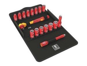 Wera - 8100 SB VDE 1 Zestaw z grzechotką Zyklop 3/8' z przełącznikiem zmiany kierunku pracy w zestawie metrycznym, 17 części - 05004970001