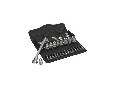 Wera - 8100 SA 7 Grzechotka Zyklop Metal z przekładanym zabierakiem 1/4' w zestawie metrycznym, 28 części - 05004017001