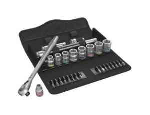 Wera - 8100 SB 8 Grzechotka Zyklop Metal 3/8' z przełącznikiem zmiany kierunku pracy w zestawie metrycznym, 29 części - 05004048001