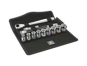 Wera - 8100 SB HF 1 Grzechotka Zyklop Metal 3/8' z przełącznikiem zmiany kierunku pracy w zestawie metrycznym z funkcją przytrzymywania, 13 części - 05003785001