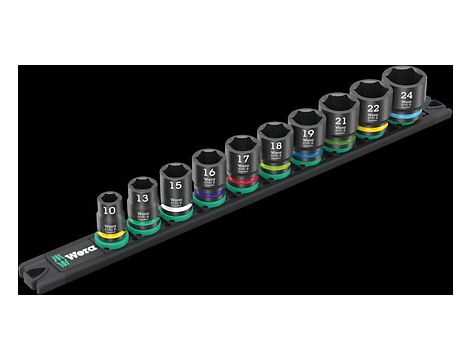 Wera - Listwa magnetyczna 9607 na klucze nasadowe B Impaktor 1, 10 części - 05005451001