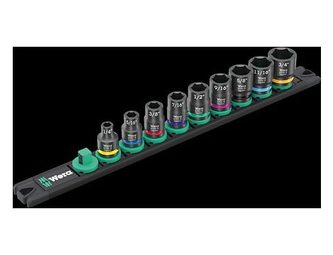 Wera - Listwa magnetyczna 9608 na klucze nasadowe B Impaktor 1 Imperial 1, 9 części - 05005452001