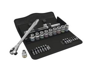 Wera - 8100 SC 7 Grzechotka Zyklop Metal z przekładanym zabierakiem 1/2' w zestawie metrycznym, 28 części - 05004077001