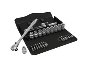 Wera - 8100 SC 11 Grzechotka Zyklop Metal 1/2' z przełącznikiem zmiany kierunku pracy w zestawie calowym, 28 części - 05004081001