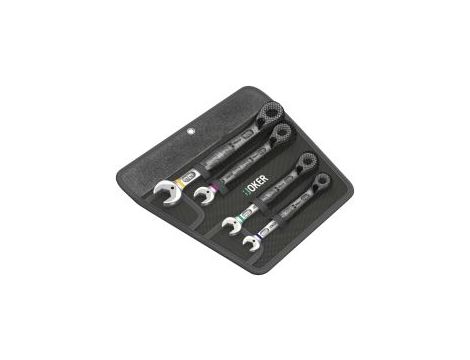 Wera - Zestaw kluczy płasko-oczkowych z grzechotką 6001 Joker Switch 4 Imperial Set 1, calowy, 4 części - 05020092001