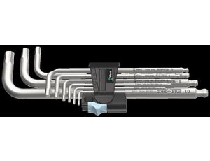 Wera - 3950/9 Hex-Plus Stainless 1 Zestaw kluczy trzpieniowych ze stali nierdzewnej, metrycznych, 9 części - 05022720001