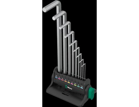 Wera - Zestaw kluczy trzpieniowych 950/9 Hex-Plus 8, metrycznych, chromowanych, 10 części - 05022102001