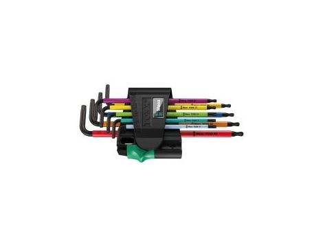 Wera - 967/9 TX BO Multicolour 1 Zestaw kluczy trzpieniowych TORX® BO Multicolour, BlackLaser, z magnetyzerem, 9 części - 05024335001