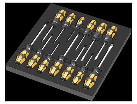 Wera - Wkładka piankowa 9714 zestaw wkrętaków do pobijania, Set 1, 13 części - 05150105001