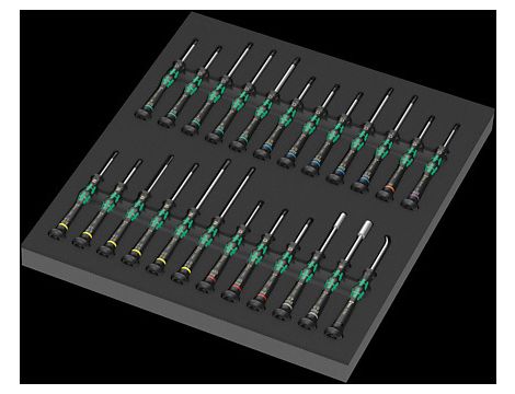 Wera - Wkładka piankowa 9715 zestaw wkrętaków Kraftform Micro, Set 1, 24 części - 05150106001