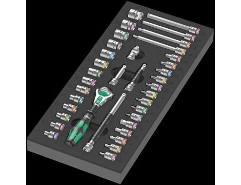 Wera - Wkładka piankowa 9720 Zyklop 1/4' 8000 A, Set 1, 37 części - 05150110001