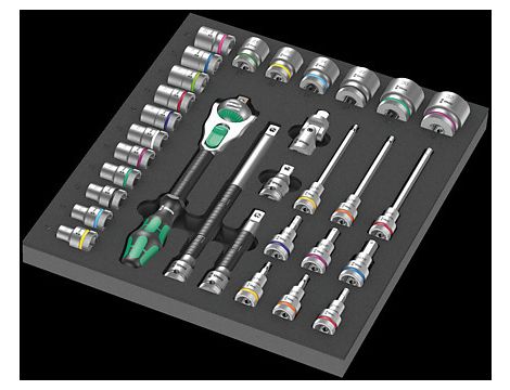 Wera - Wkładka piankowa 9722 Zyklop 1/2' 8000 C, Set 1, 31 części - 05150112001