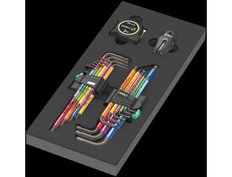 Wera - Wkładka piankowa 9740 z kluczami trzpieniowymi, Set 1, 20 części - 05150140001