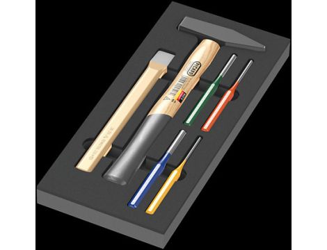 Wera - Wkładka piankowa 9782 z narzędziami do pobijania, Set 1, 6 części - 05150182001