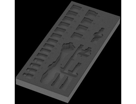 Wera - Wkładka piankowa 9821 Zyklop 3/8' 8000 B, Set 1, pusta - 05137321001