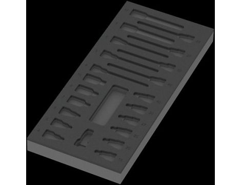 Wera - Wkładka piankowa 9823 z kluczami trzpieniowymi nasadowymi Zyklop B 3/8', Set 1, pusta - 05137323001