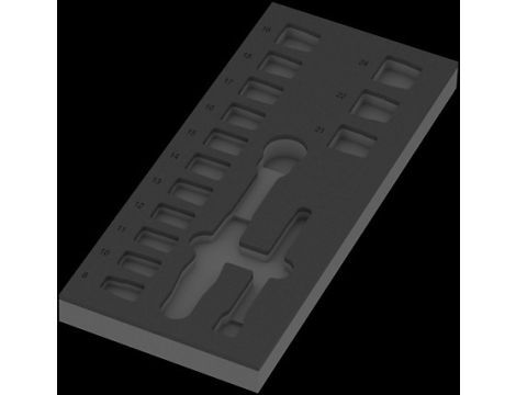 Wera - Wkładka piankowa 9824 zestaw z grzechotką Zyklop Comfort Set 1, 3/8' 8010 B, bez narzędzi - 05137324001