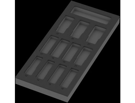 Wera - Wkładka piankowa 9825 Zyklop C, 1/2', zestaw kluczy nasadowych Impaktor Deep Set 1, bez narzędzi - 05137325001