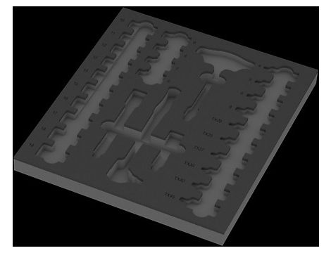 Wera - Wkładka piankowa 9826 zestaw z grzechotką Zyklop VDE Set 1, 3/8' 8007 B VDE, bez narzędzi - 05137326001