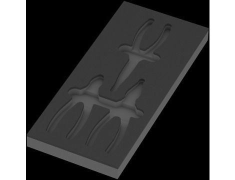 Wera - Wkładka piankowa 9884, zestaw szczypiec KNIPEX Set VDE 1, bez narzędzi - 05137384001