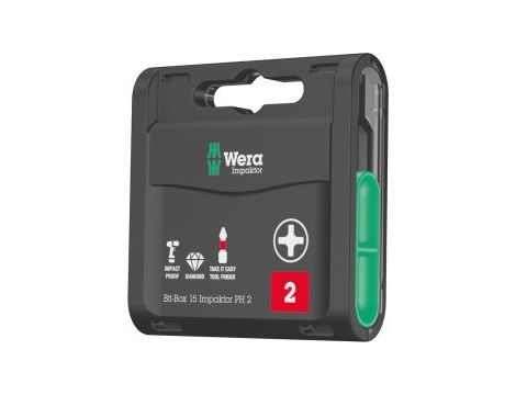 Wera - Bit-Box 15 Impaktor PH, 15 części - 05057752001
