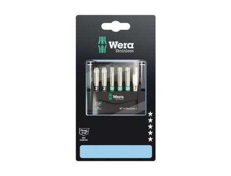 Wera - Bit-Check 6 Stainless 1 SB, na blistrze, 6 części - 05073634001