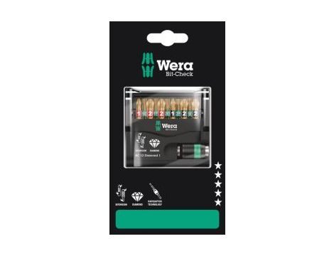 Wera - Zestaw Bit-Check 12 Diamond 1 SB, 12 części - 05136392001 op.= 3 szt.