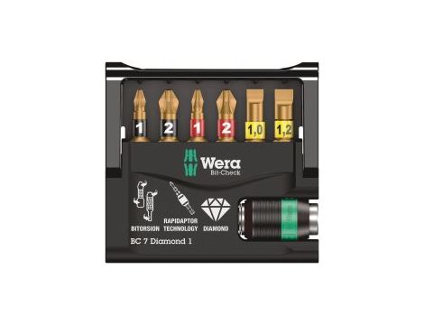 Wera - Bit-Check 7 Diamond 1 SB, na blistrze, 7 części - 05073419001