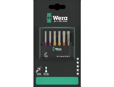 Wera - Bit-Check 6 Wood TX HF 1 SB, 6 części - 05073639001
