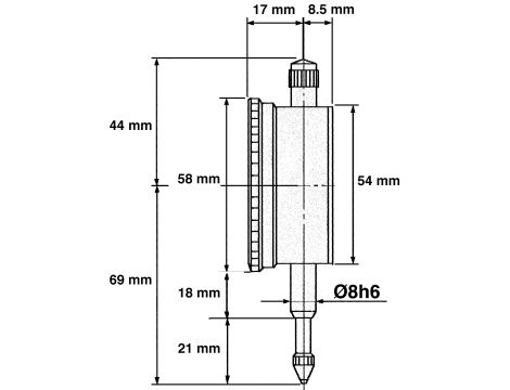 Limit - Czujnik zegarowy 10mm - 119110104