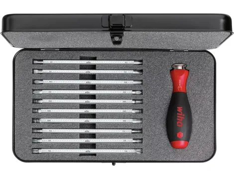 Wiha - wkrętak z trzonami wymiennymi zestaw SYSTEM 6 mieszany 11-cz.  w metalowej kasecie - 00623