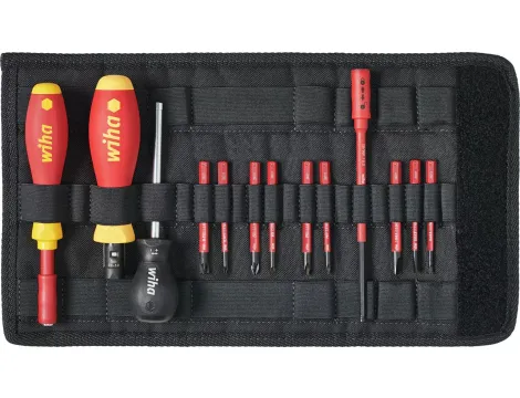 Wiha - wkrętak dynamometryczny zestaw TorqueVario®-S electric zestaw mieszany 13-cz. z regulowanym momentem dokręcania w torbie  0,8-5,0 Nm - 40674