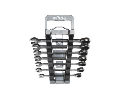 Wiha - Zestaw kluczy płasko-oczkowych z grzechotką, 8-cz - 44664