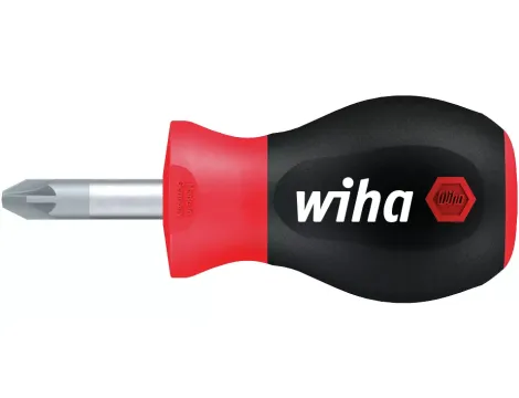 Wiha - wkrętak SoftFinish Pozidriv z krótkim trzonem okrągłym, Stubby  PZ2 x 25 mm - 26972