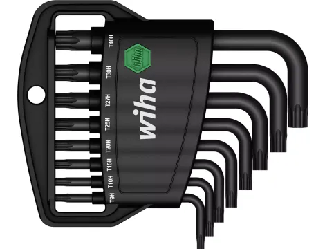 Wiha - zestaw kluczy trzpieniowych w uchwycie Classic TORX® Tamper Resistant  czerniony chemicznie 8-cz.  - 36462