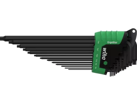 Wiha - zestaw kluczy trzpieniowych w uchwycie ErgoStar TORX® MagicSpring® czerniony chemicznie 13-cz.  - 36503