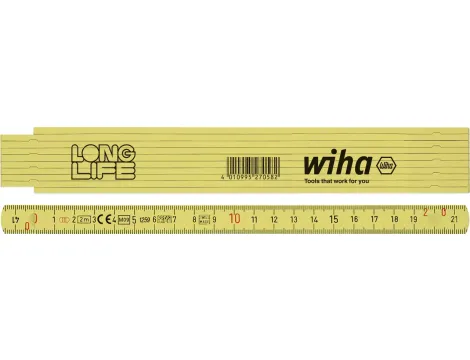 Wiha - przymiar składany Longlife® 2 m metryczny, 10 ogniw  bialy - 27057