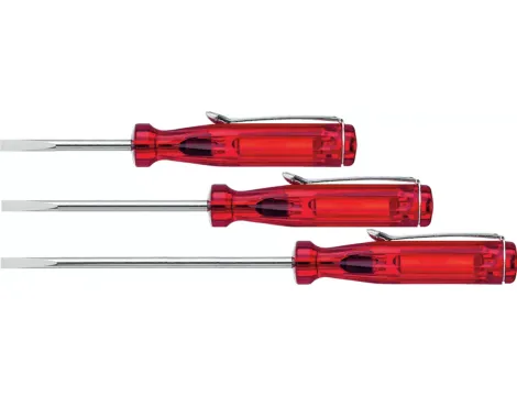 Wiha - wkrętak mały płaski przezroczysto-czerwony, z klipsem do przypinania  3,0 mm x 60 mm - 01538