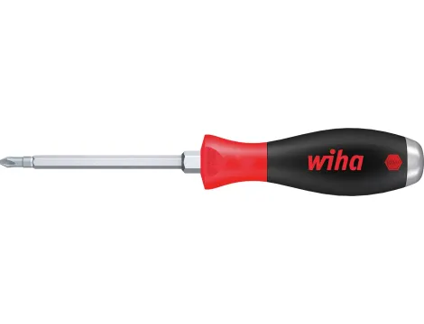 Wiha - wkrętak SoftFinish Phillips z trzonem sześciokątnym na calej długości i masywnym kołpakiem stalowym  PH1 x 80 mm - 03237