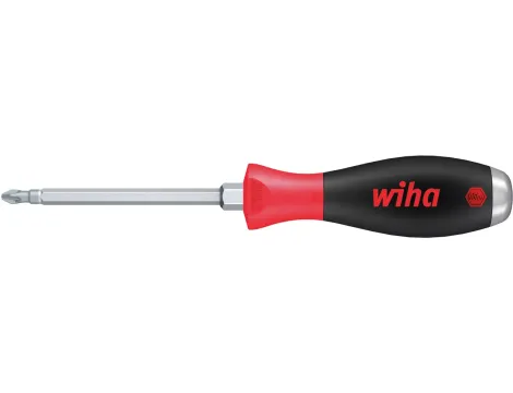 Wiha - wkrętak SoftFinish Pozidriv z trzonem sześciokątnym na calej długości i masywnym kołpakiem stalowym  PZ2 x 100 mm - 03246