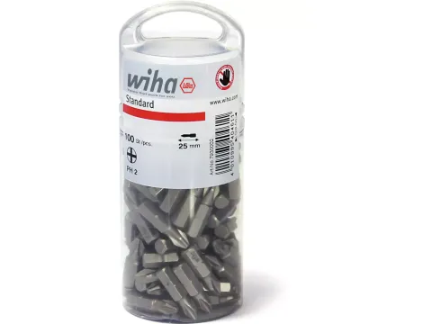 Wiha - bit Standard 25 mm Phillips  100-cz. 1/4" w dużym opakowaniu  - 40461